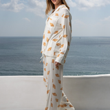 Women's Pointelle Pyjama Trouser Set - Croissant