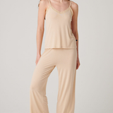 Women's Bamboo Lace Camisole Pyjama Set – Soft Sand