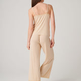 Women's Bamboo Lace Camisole Pyjama Set – Soft Sand