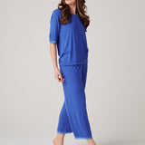 Women's Bamboo Lace Pyjama Set – Ultra Blue