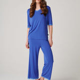 Women's Bamboo Lace Pyjama Set – Ultra Blue