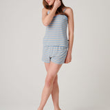Women's Bamboo Lace Camisole Short Pyjama Set - Cornish