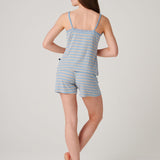 Women's Bamboo Lace Camisole Short Pyjama Set - Cornish