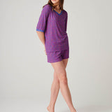 Women's Bamboo Lace Short Pyjama Set - Wild Cat