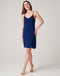 Women's Bamboo Lace Strappy Nightdress – Navy Peony