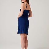 Women's Bamboo Lace Strappy Nightdress – Navy Peony