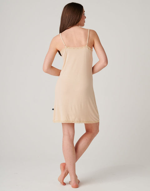 Women's Bamboo Lace Strappy Nightdress – Soft Sand