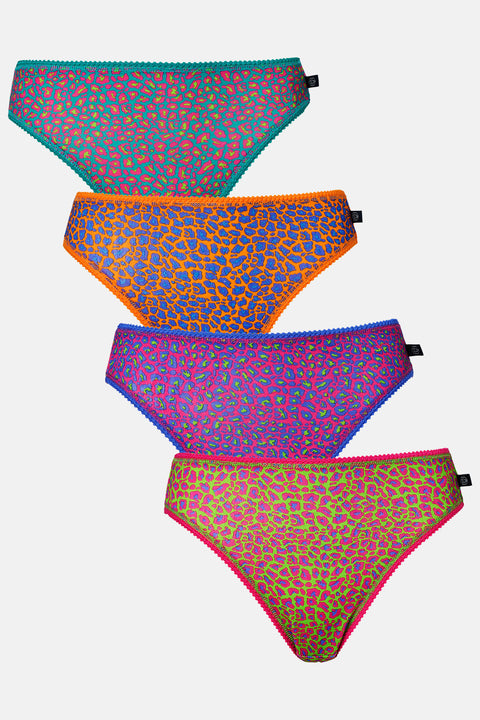 Multipack! 4 Pairs of Women's Bamboo High Leg Knickers – Wild Cat