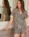 Women's Linen Pyjama Short Set - Wild Thing