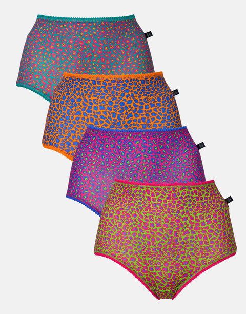 Multipack! 4 Pairs of Women's Bamboo Full Briefs – Wild Cat