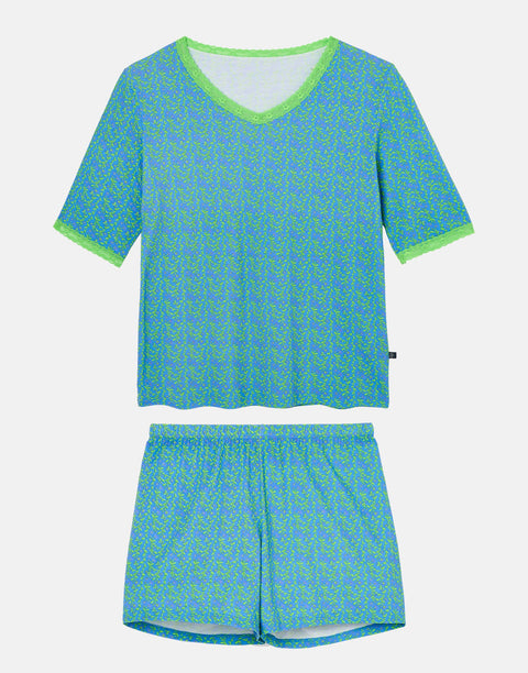 Women's Bamboo Lace Short Pyjama Set - Blooming Fabulous