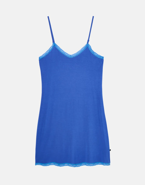 Women's Bamboo Lace Strappy Nightdress – Ultra Blue