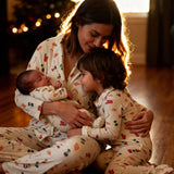 Kids Pointelle Pyjama Trouser Set -  Christmas Babyccino & Croissant