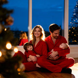 Baby Cotton Romper Suit - Christmas Soft Red