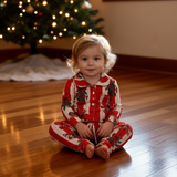 Kids Cotton Pyjama Trouser Set - Christmas Stripe