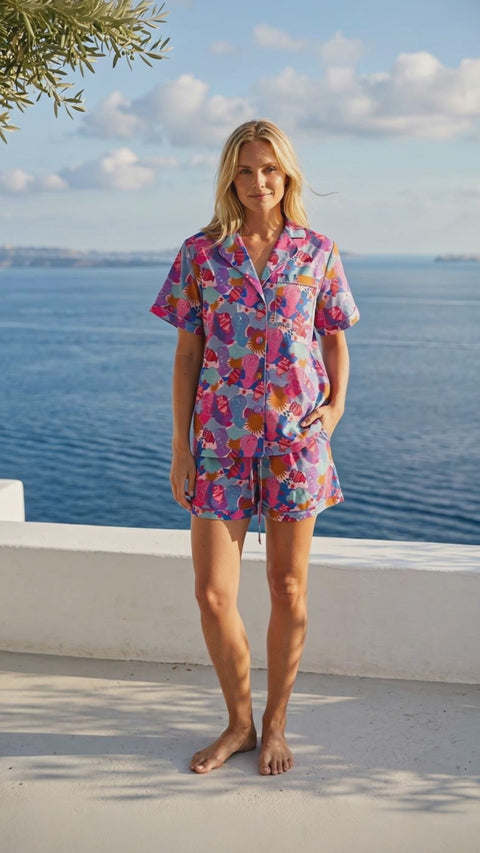 Women's Cotton Pyjama Short Set - Roman Goddess