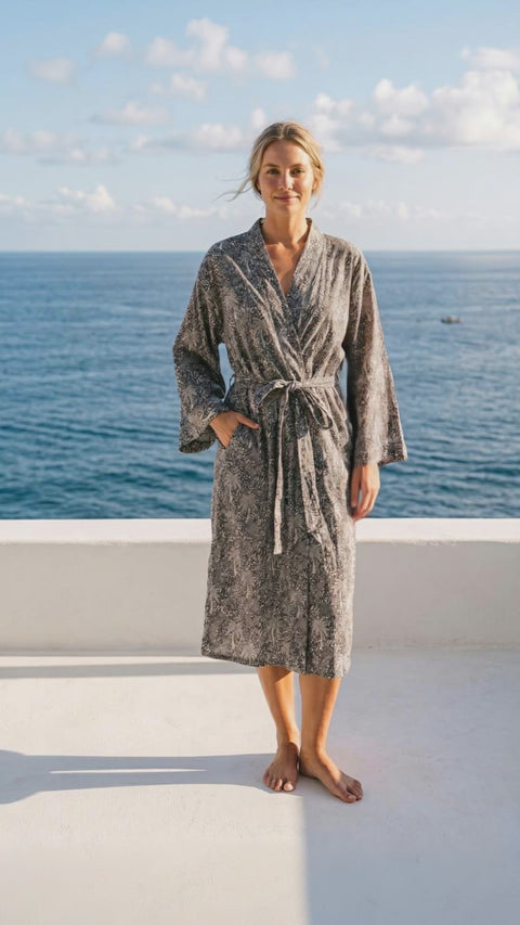 Women's Linen Robe - Wild Thing