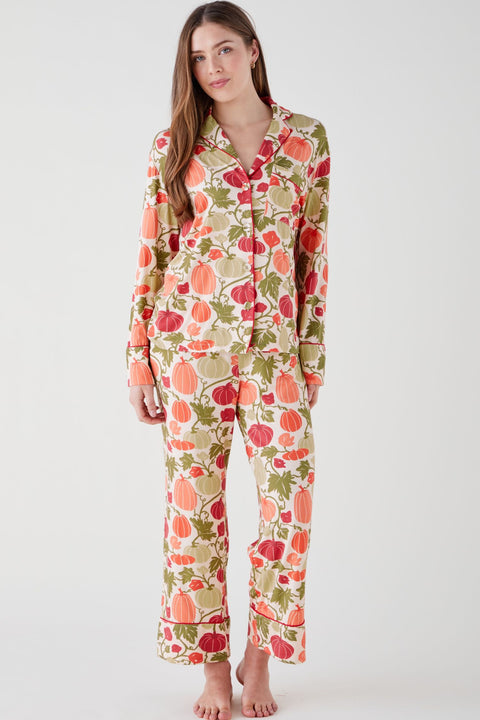 Women's Modal Pyjama Trouser Set - Pumpkin Patch
