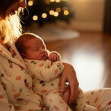 Baby Pointelle Romper Suit - Christmas Babyccino & Croissant