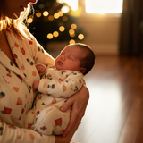 Baby Pointelle Romper Suit - Christmas Babyccino & Croissant