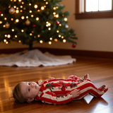 Baby Cotton Romper Suit - Christmas Stripe