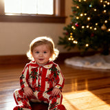 Baby Cotton Romper Suit - Christmas Stripe