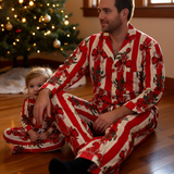 Men's Cotton Pyjama Trouser Set - Christmas Stripe