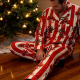 Men's Cotton Pyjama Trouser Set - Christmas Stripe
