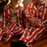Kids Cotton Pyjama Trouser Set - Christmas Stripe